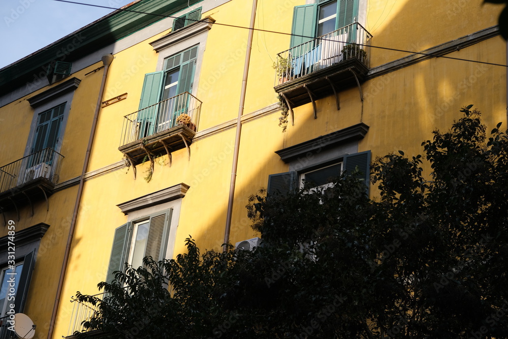 vibrant facade in bright sun vibrant facade in bright sun