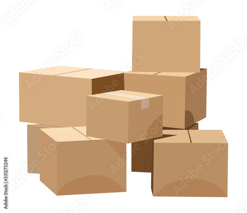 Pile of cardboard boxes
