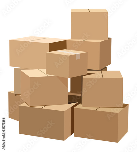 Pile of cardboard boxes