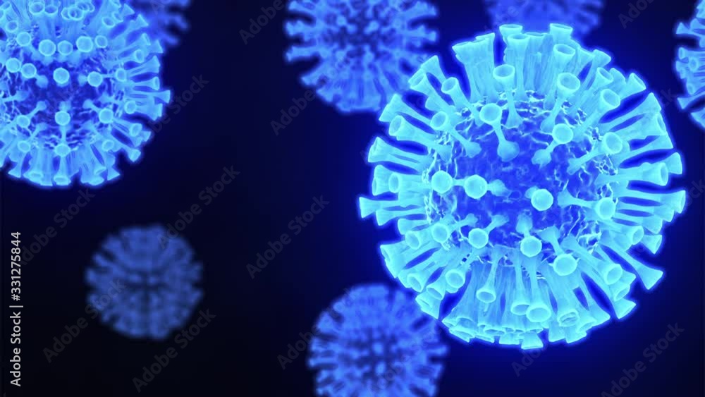 Corona / Covid 19 Virus cells flowing on microscopic scale. Viral disease pandemic outbreak. Hepatitis viruses, influenza virus H1N1, Flu, cell infect organism, aids. Virus abstract background Corona / Covid 19 Virus cells flowing on microscopic scale. Viral disease pandemic outbreak. Hepatitis viruses, influenza virus H1N1, Flu, cell infect organism, aids. Virus abstract background