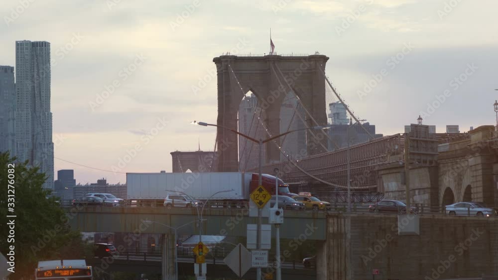 Brooklyn Neighborhood in New York City in 4K Slow motion 60fps Stock