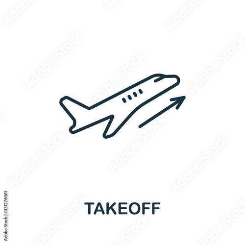 Takeoff icon from airport collection. Simple line Takeoff icon for templates, web design and infographics