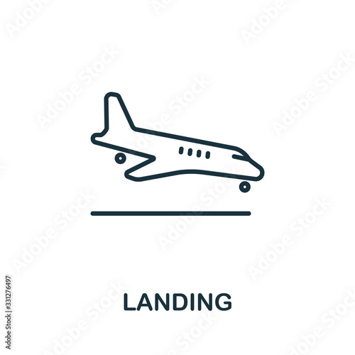 Landing icon from airport collection. Simple line Landing icon for templates, web design and infographics