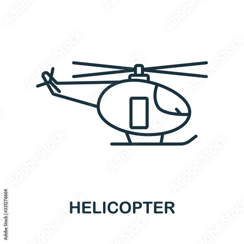 Helicopter icon from airport collection. Simple line Helicopter icon for templates, web design and infographics