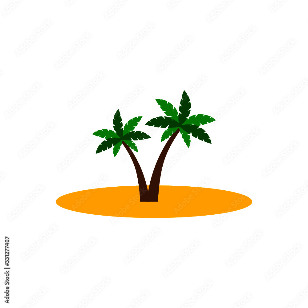 Obraz premium Palm Tree Island icon isolated on white background