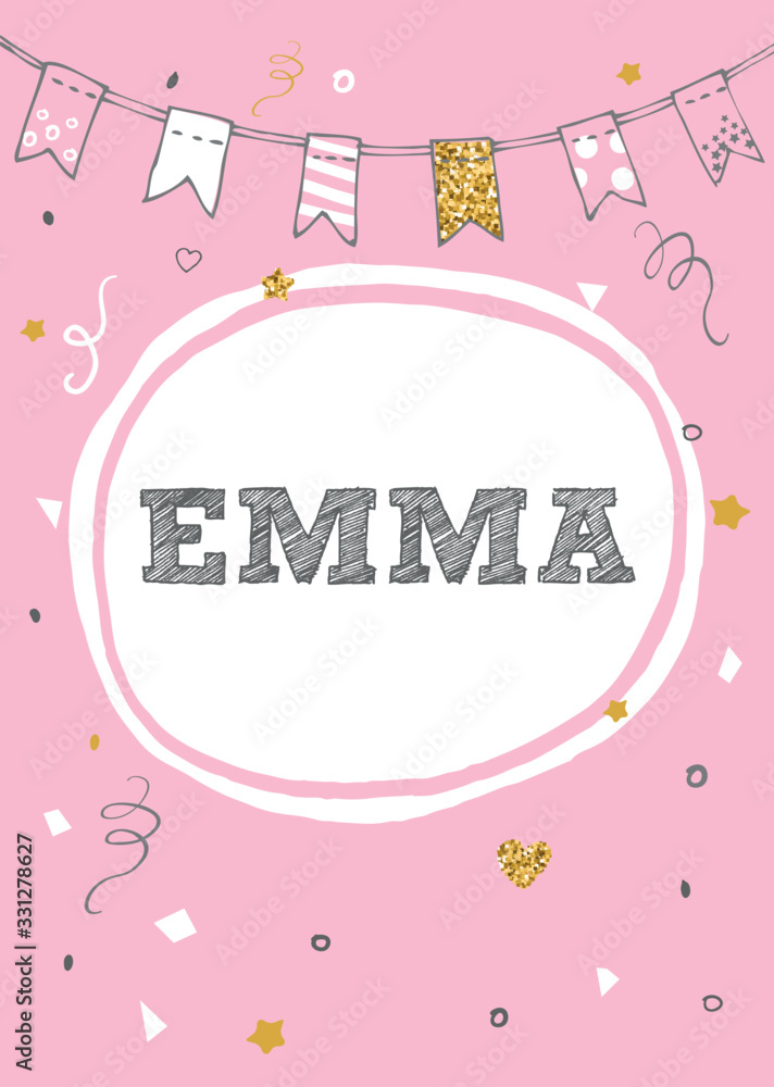 Emma name vector card Emma name vector card