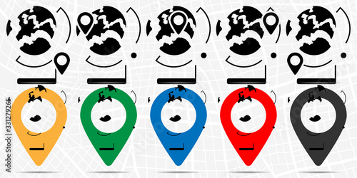 Globe icon in location set. Simple glyph, flat illustration element of education theme icons