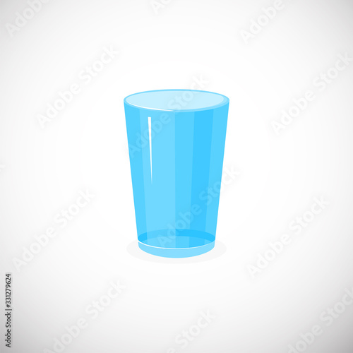 Isolated empty glass in cartoon style