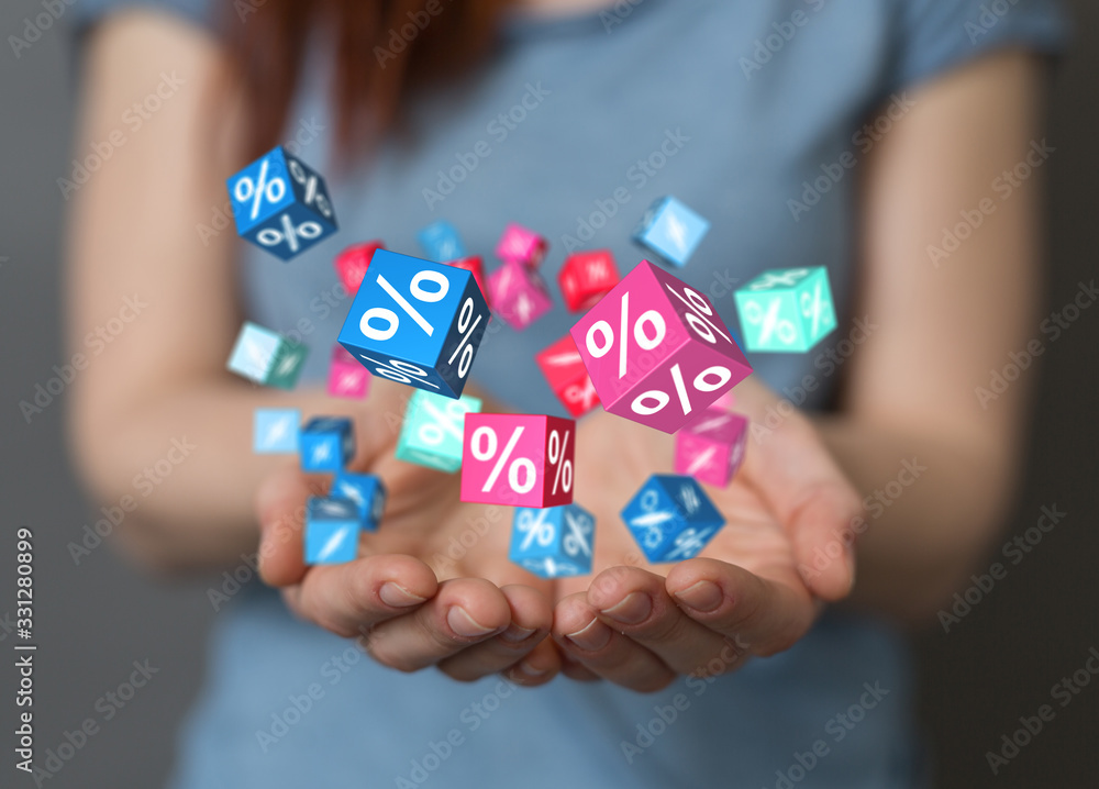 Discount and commission concept 3d Discount and commission concept 3d