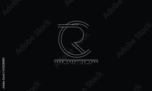 CR RC abstract vector logo monogram template