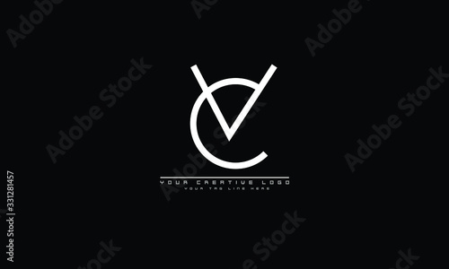 VC CV abstract vector logo monogram template