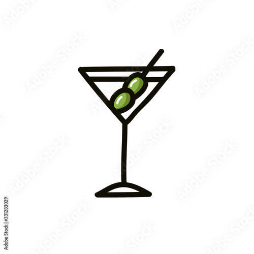 martini doodle icon, vector illustration
