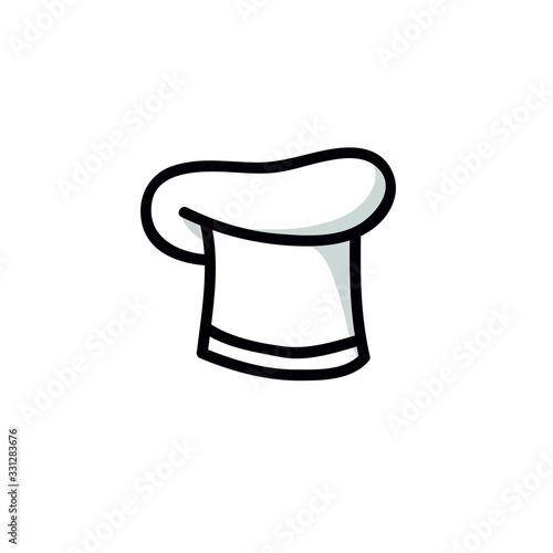 chef hat doodle icon, vector illustration