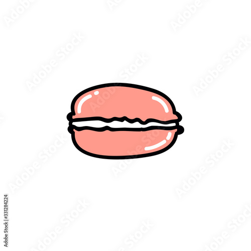 macaroon doodle icon, vector illustration