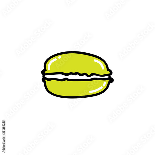 macaroon doodle icon, vector illustration