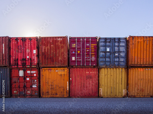 stack of shipping containers