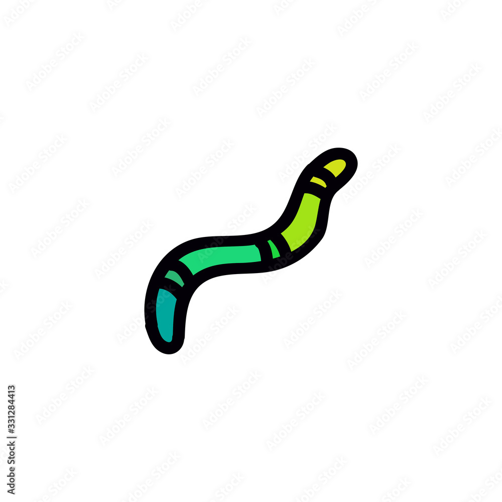 Naklejka premium jelly worm doodle icon, vector illustration