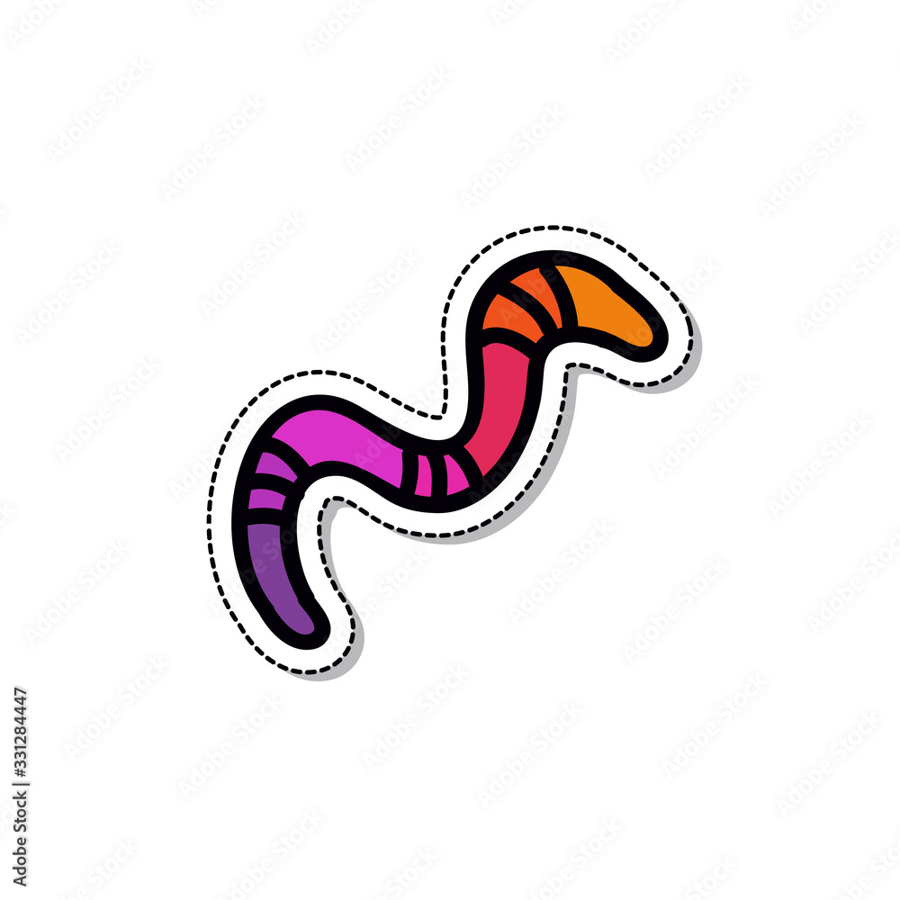 jelly worm doodle icon, vector illustration jelly worm doodle icon, vector illustration