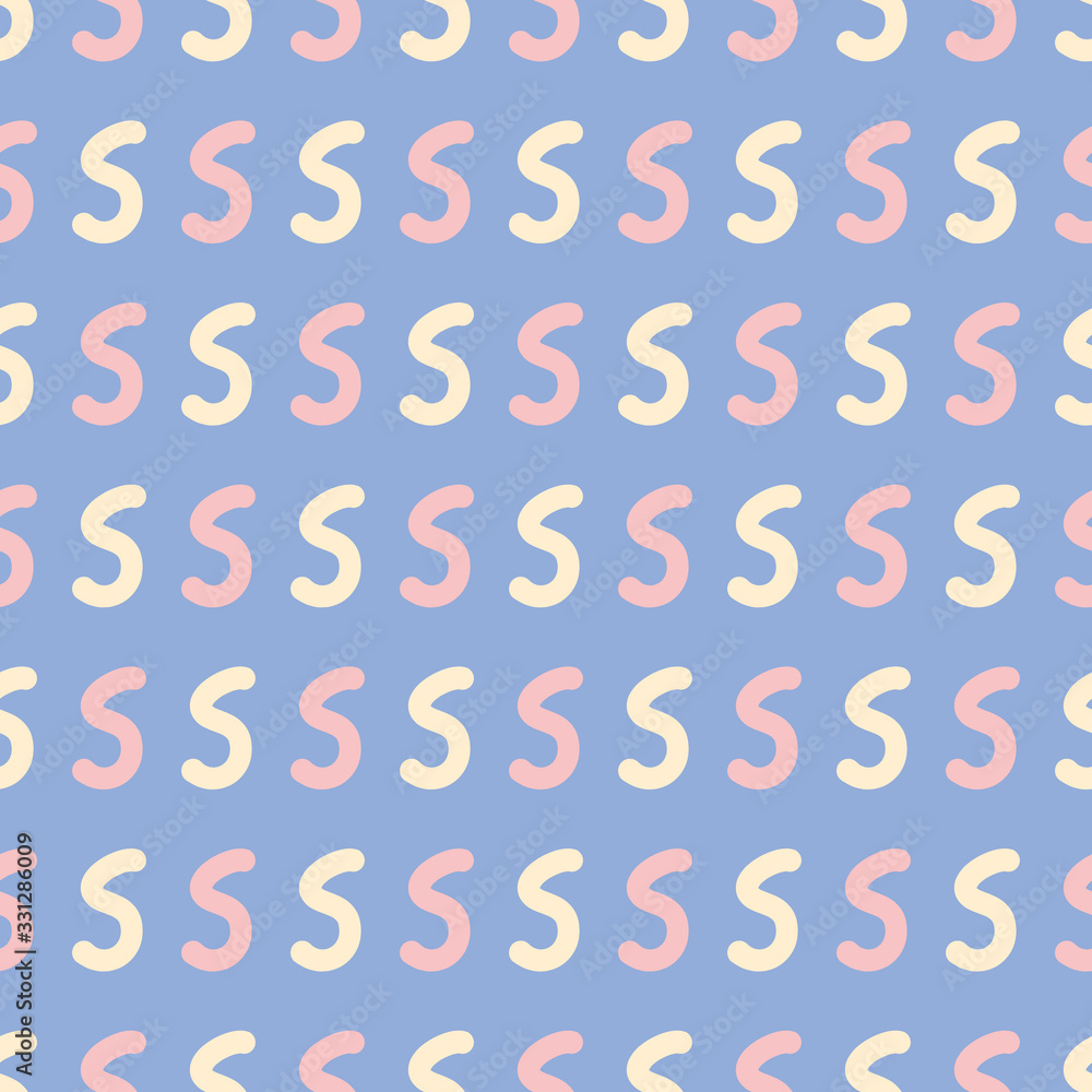 Hand written letter S seamless vector pattern. Small lettering illustration background. Hand written letter S seamless vector pattern. Small lettering illustration background.