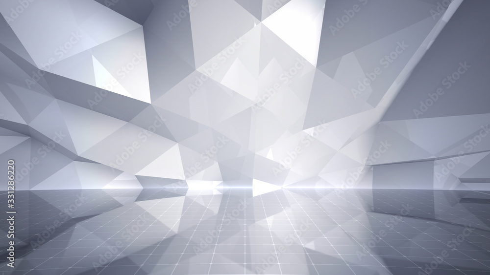 Fototapeta premium Simple Design Geometric Stage Theater business 3D illustration background.
