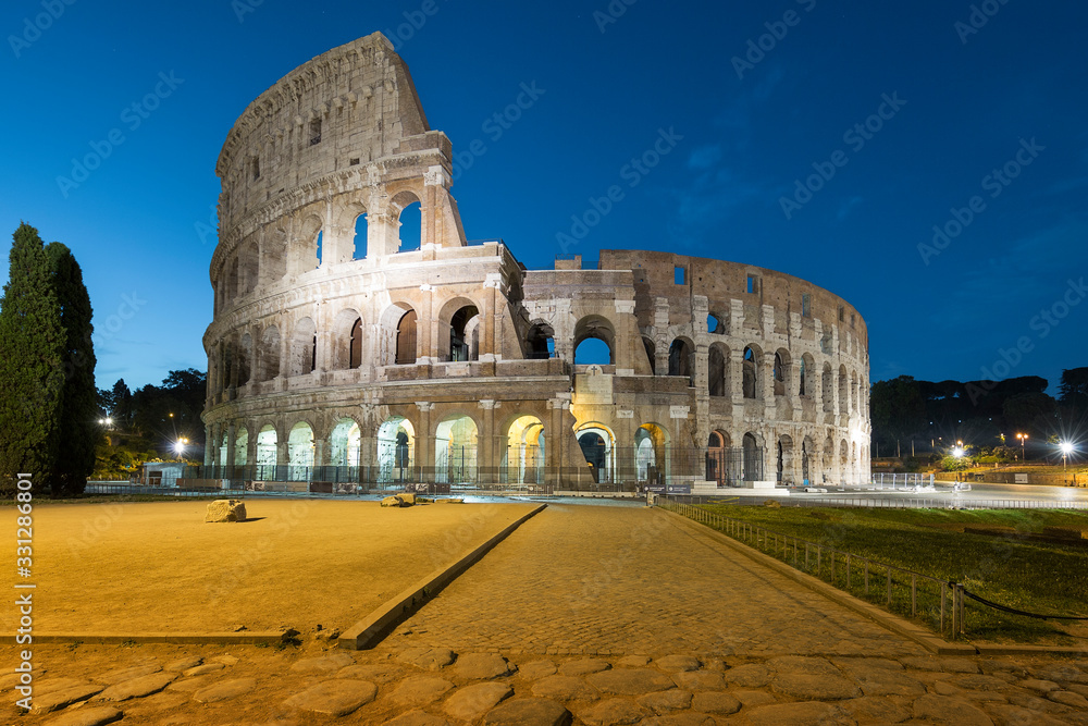 View of Colosseum by night