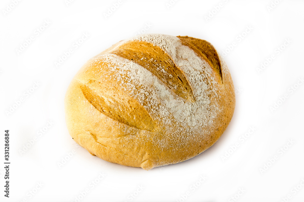 Sourdough bread isolated on white background