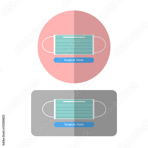 surgical mask or medical mask icon vector. Isolate on white background.