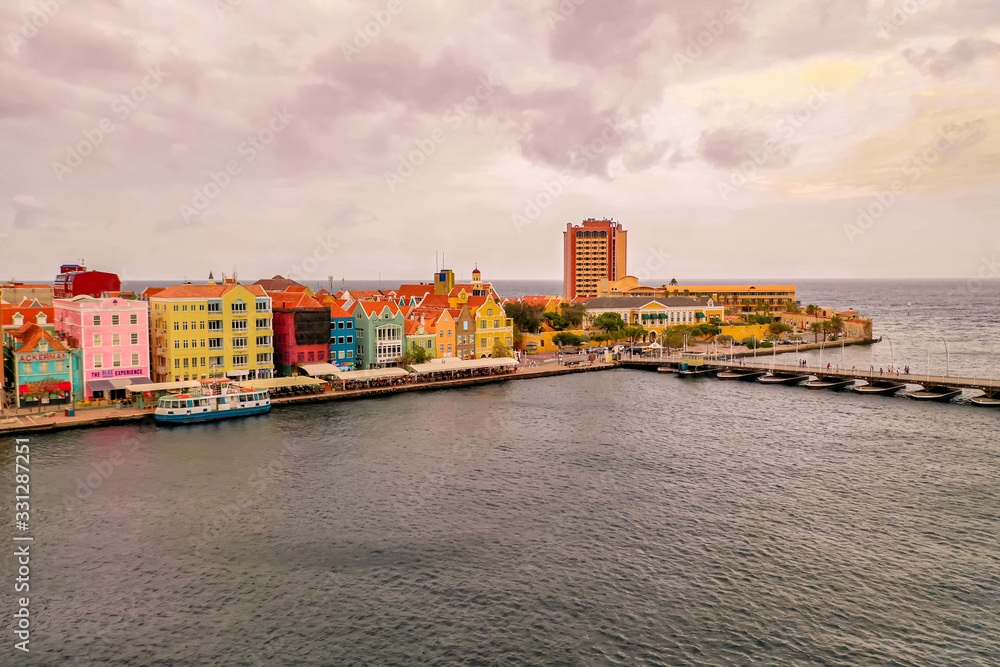 photo aerial city town Curaçao Caribe