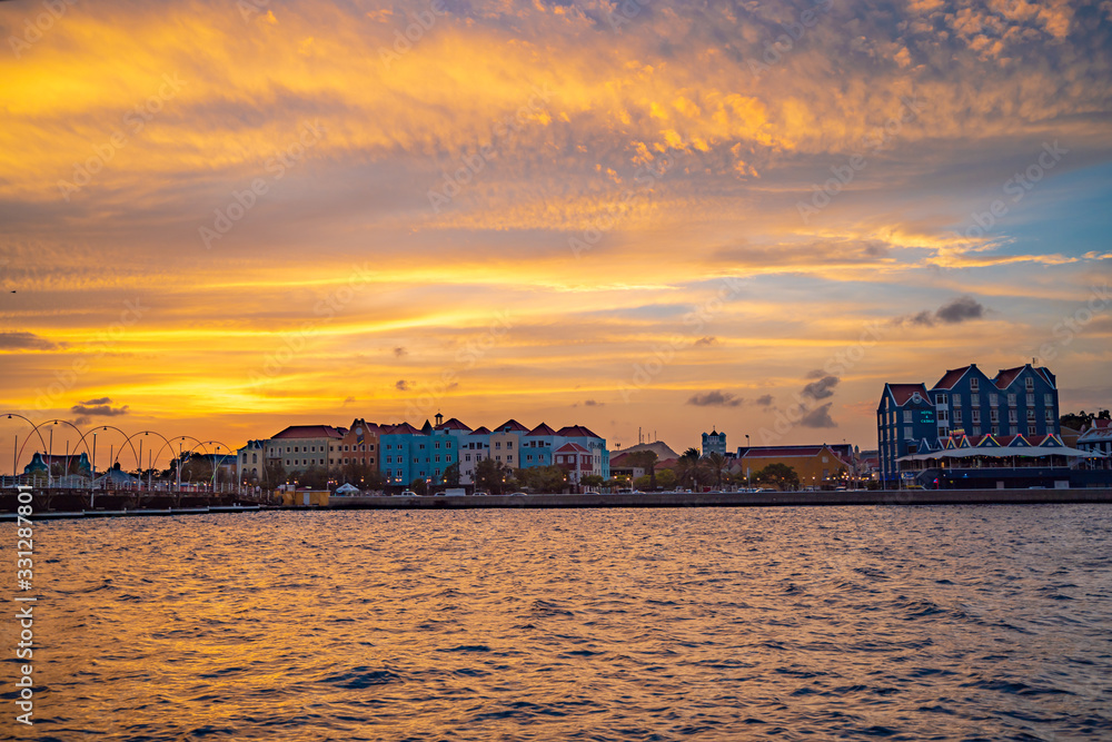 Sunset in town Curaçao Caribe