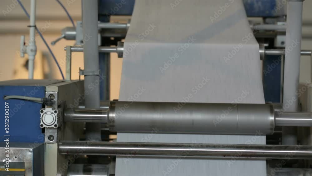Paper production at paper manufacturing factory Paper production at paper manufacturing factory