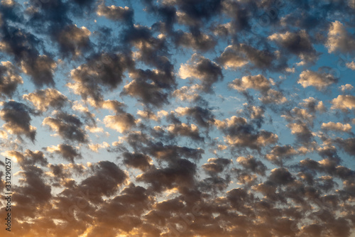 light clouds on blue sky background