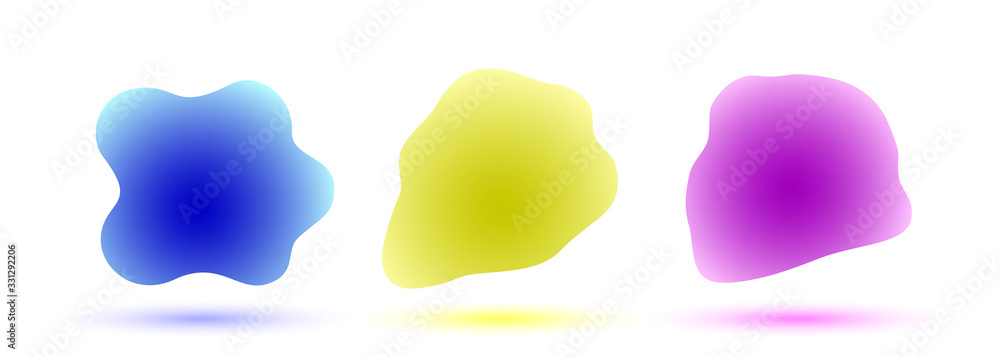 Set of abstract liquid shapes. Modern banners of flud flow waves. Vector illustration. Set of abstract liquid shapes. Modern banners of flud flow waves. Vector illustration.