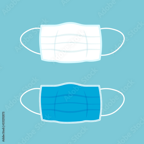 Medical mask protects against COVID-19 or stop Coronavirus concept banner. Virus wuhan from China. Vector illustration.