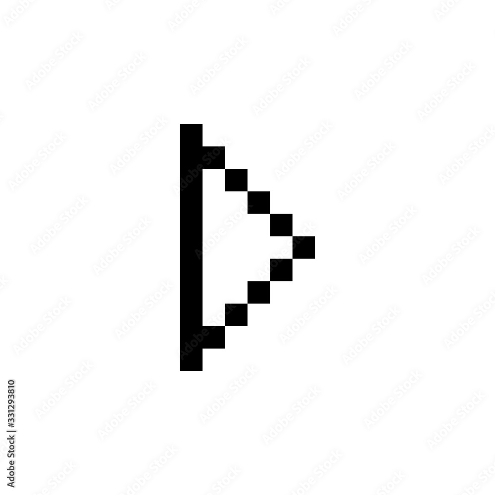 arrowheads, play and arrow icon. Perfect for application, web, logo, game and presentation template. icon design pixel art and line style