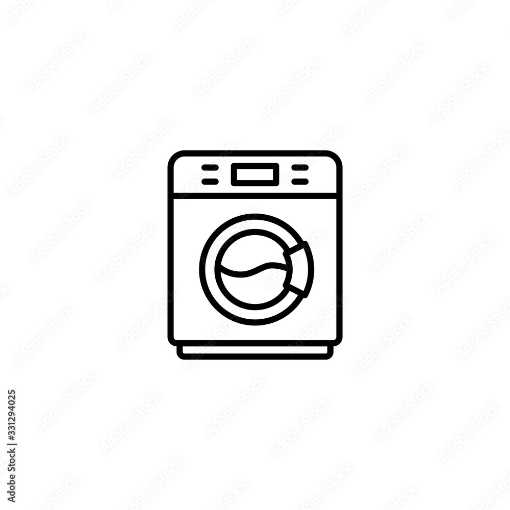 Washing machine icon. Home Electric appliances symbol. Cleaning, Laundry sign. Trendy Flat style for graphic design, Web site, UI. EPS10. - Vector illustration