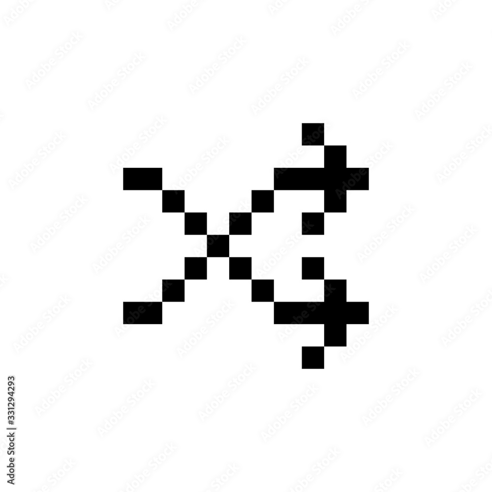 repeat, shuffle, road and arrow icon. Perfect for application, web, logo, game and presentation template. icon design pixel art and line style