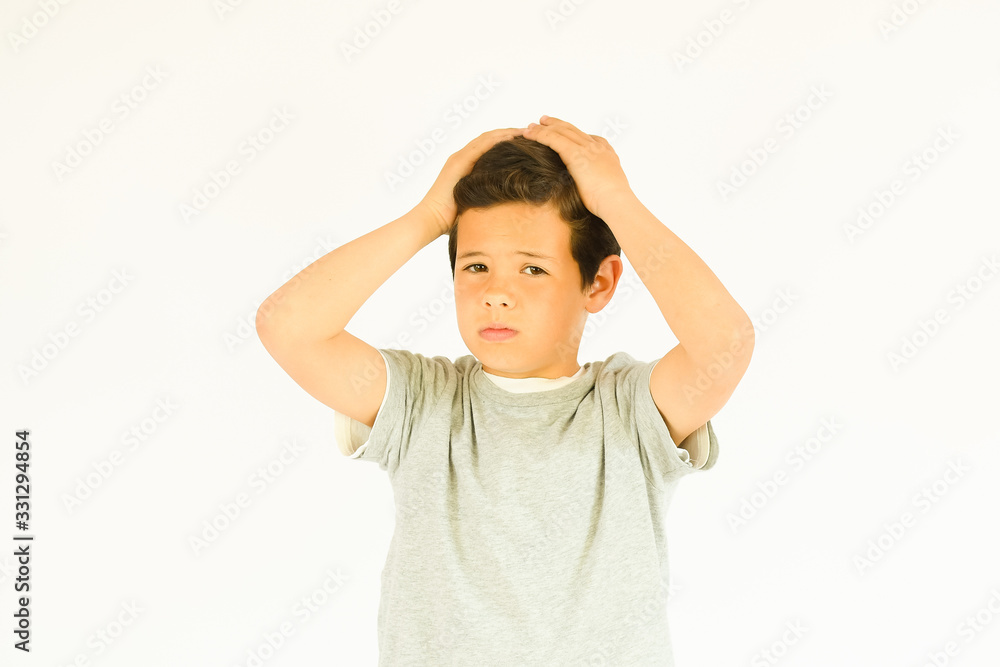 Young boy making gesture with his hands Young boy making gesture with his hands