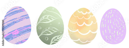 Isolated Easter eggs, Happy Easter day clip art for your design