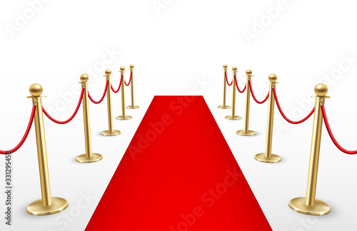 Red carpet with barriers, celebration and award ceremony