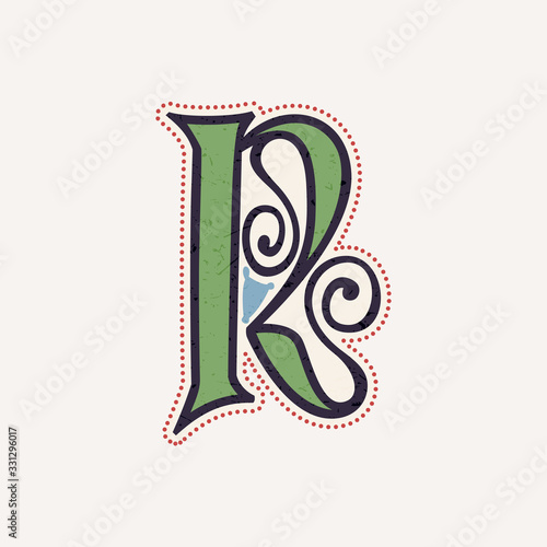 R letter logo in true celtic knot-spiral style.