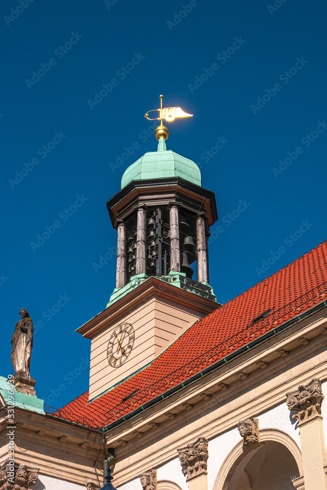 City Hall (Rathaus) at the Alter Markt Square in Magdeburg at blue sky and sunny day, Germany, summer