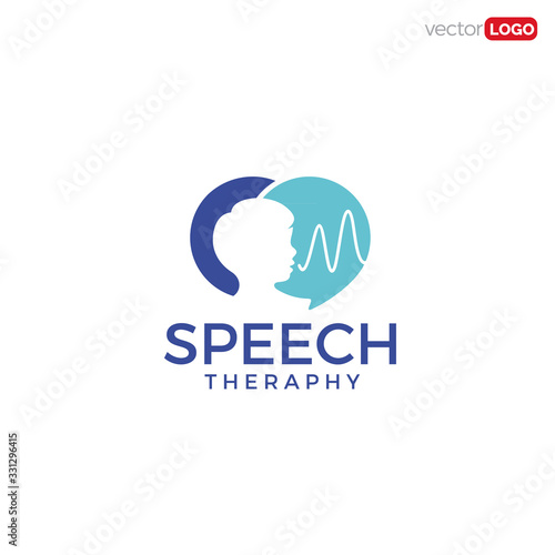 Kids Speech Theraphy icon/symbol/Logo Design Vector Template Illustration photo