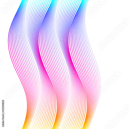 Abstract vertical wavy stripes on white background06