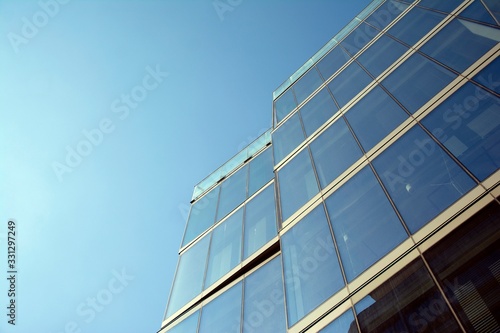 Office building in city center on a background closeup