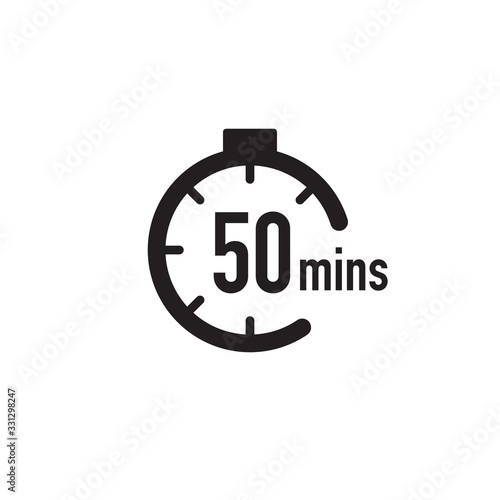 50 minutes timer, stopwatch or countdown icon. Time measure. Chronometr icon. Stock Vector illustration isolated on white background.