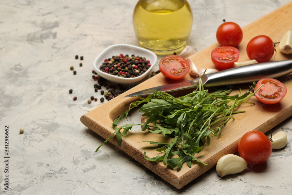 Set of sliced vegetables and spices for the preparation of salads or other dishes on a light table. ingredients for cooking. Set of sliced vegetables and spices for the preparation of salads or other dishes on a light table. ingredients for cooking.