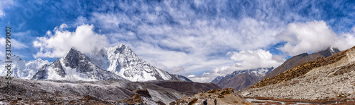 Mount Ama Dablam in Himalayas south of Mount Everest. © maximus19