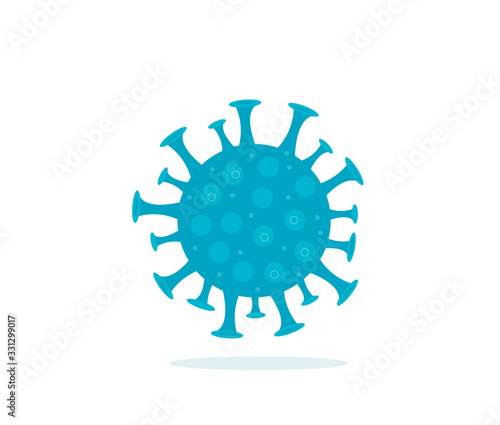 Coronavirus icon flat style. Dangerous pneumonia pandemic virus. Isolated on a white background. Vector illustration