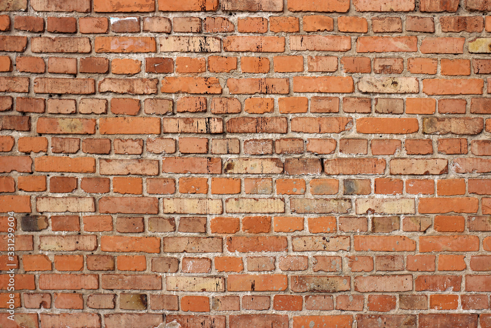 Fototapeta premium Old red brick wall background, texture