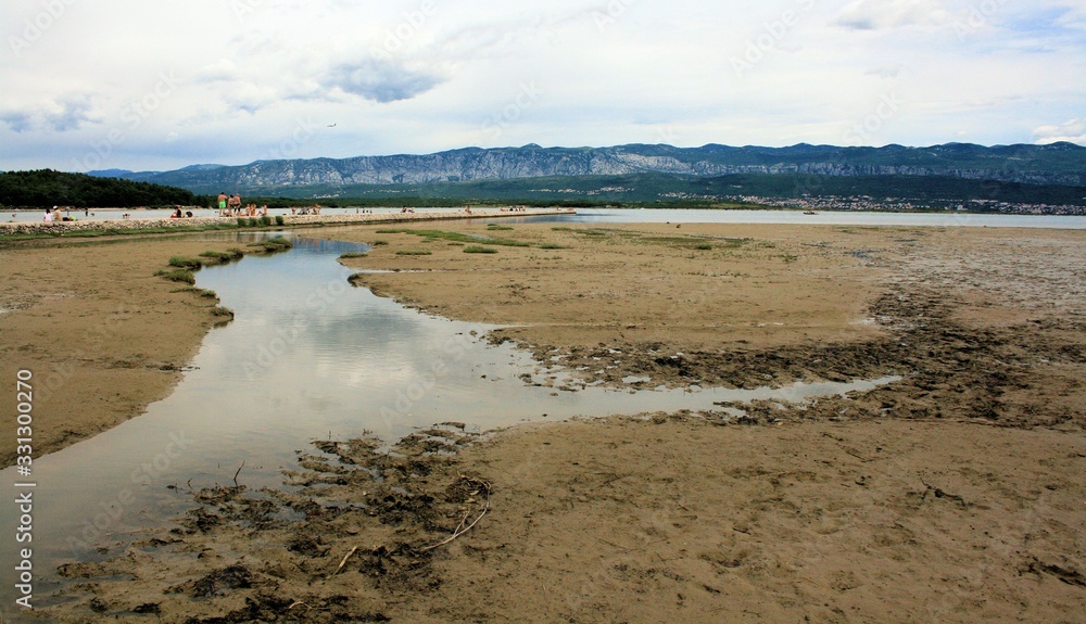 plains with healing mud in Soline, the island Krk, Croatia